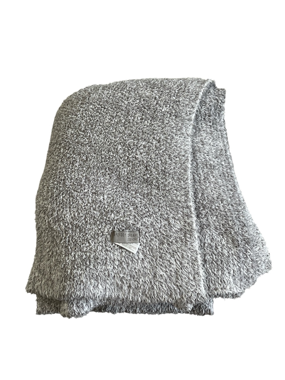 Barefoot Dreams CozyChic Gray White Throw Blanket Style 603 Soft Luxury Knit